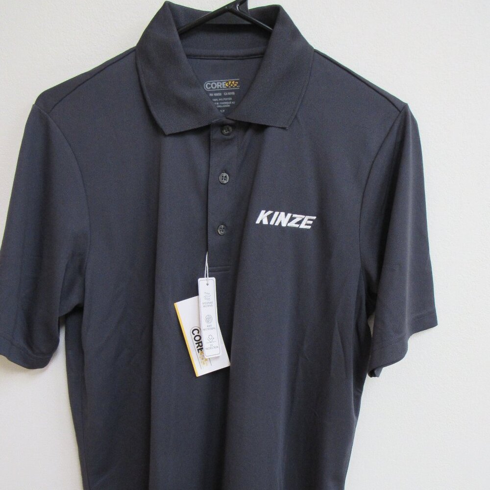 NWT Core 365 Carbon Gray Short-Sleeve Golf Polo Shirt Kinze Manufacturing Small‎